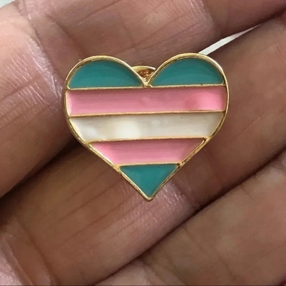Pink White Blue Transgender Pride Lapel Pin Brooch - Picture 1 of 3